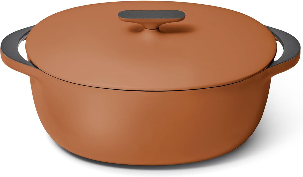 Caraway Enameled Cast Iron Dutch Oven - 8qt Dutch Oven With Lid - 3 Layer Enamel Coating - No Seasoning Required - Compatible With All Stovetops - Oven Safe - No Forever Chemicals - Rust