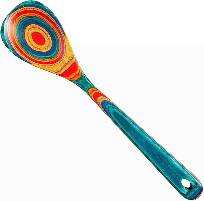 Totally Bamboo Baltique Montego Bay Collection 12-1/2" Wooden Cooking Spoon, Safe for Nonstick