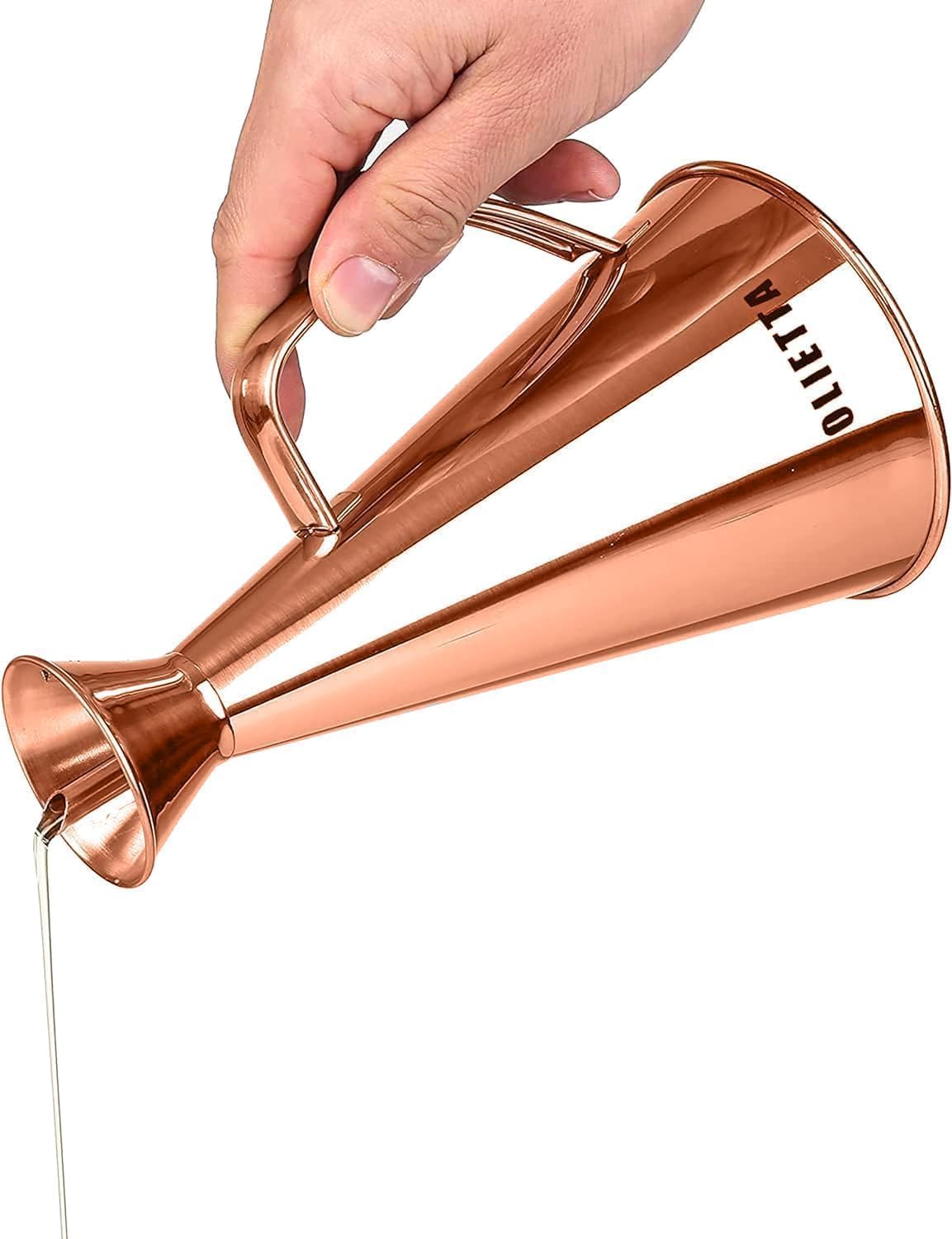 Olive Oil Dispenser Bottle Copper Stainless Steel Non Drip Leak Proof No Mess Vinegar Pourer & Kitchen Drizzler 17 oz 500ML 0.5 Litre Great for Pouring & Drizzling Easy to Clean & Leakproof