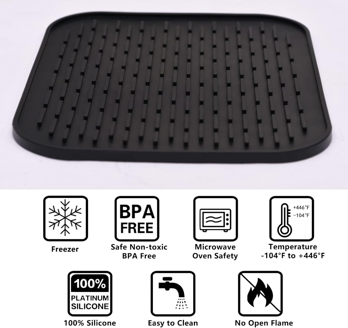 Small Dish Drying Mat, Silicone Dish Mats for Kitchen Countertop, 11.5"x9.1", for Rack Over the Sink, Pots, Pans, Glassware, Silverware, Stemware, Car Center Cap, Dishwasher safe, Reusable