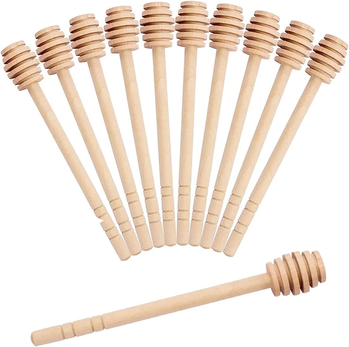 50Pcs 6 Inch Honey Dipper Sticks - Wooden Honey Dipper, 6 Inch Mini Honeycomb Stick, Honey Stirrer Stick for Honey Jar Dispense Drizzle Honey and Wedding Party Present