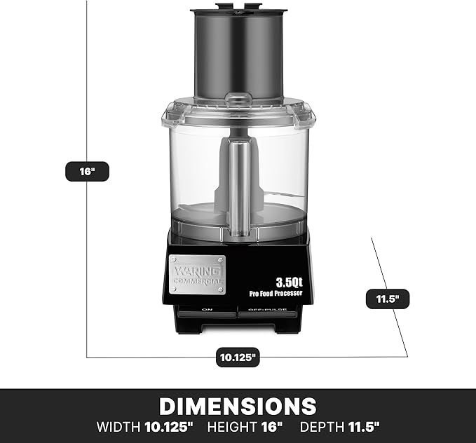 Waring Commercial WFP14S Food Processor, 3-1/2-Quart, Clear 120V, 5-15 Phase Plug