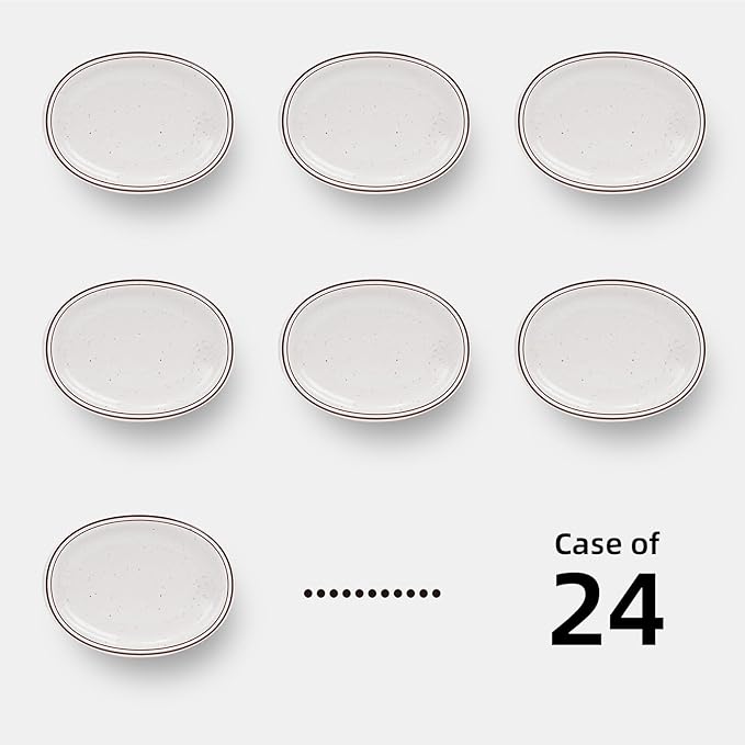 Stoneware Narrow Rim Commercial Grade Dinnerware (Brown Speckle, Platter 9.5" x 7.25")