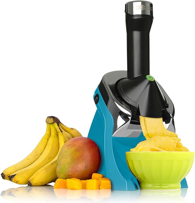 Yonanas 988TL Deluxe Vegan Non-Dairy Frozen Fruit Soft Serve Dessert Maker, BPA Free, Includes 75 Recipes, 200 Watts, Teal