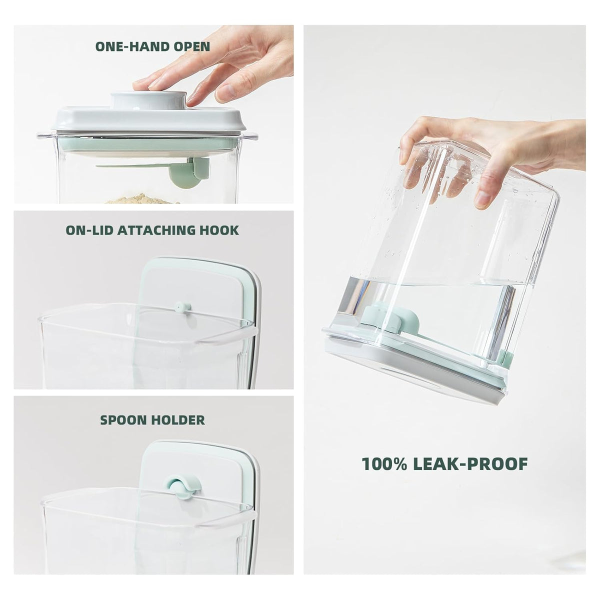 Baby Milk Powder Container - 2300ml Air Tight Formula Dispenser with Spoon and Scraper, BPA-Free, Clear, 28OZ, 1.76LB, 800g