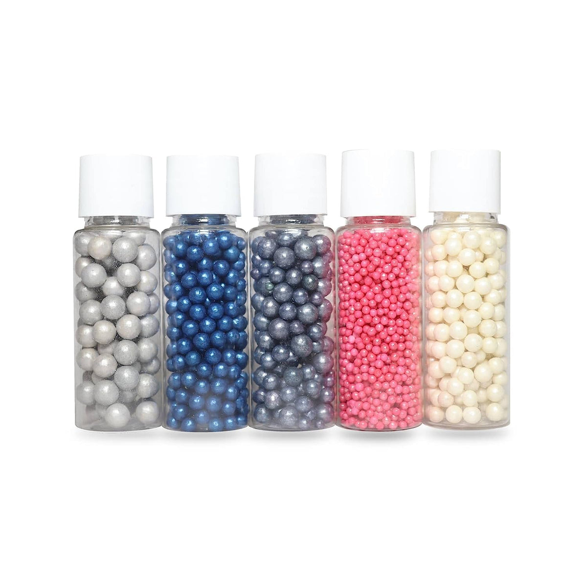 Confect Sprinkles Retro Pop Disco Ball Mashup Sprinkles Mix Navy Blue, Grey, Hot Pink, Sliver & White Dragees for Cakes & Cupcakes Decoration Assorted pack of 5 | Vegan, Gluten-Free, Dairy-Free, Palm Oil-Free, No Artificial Dyes - 5 Oz