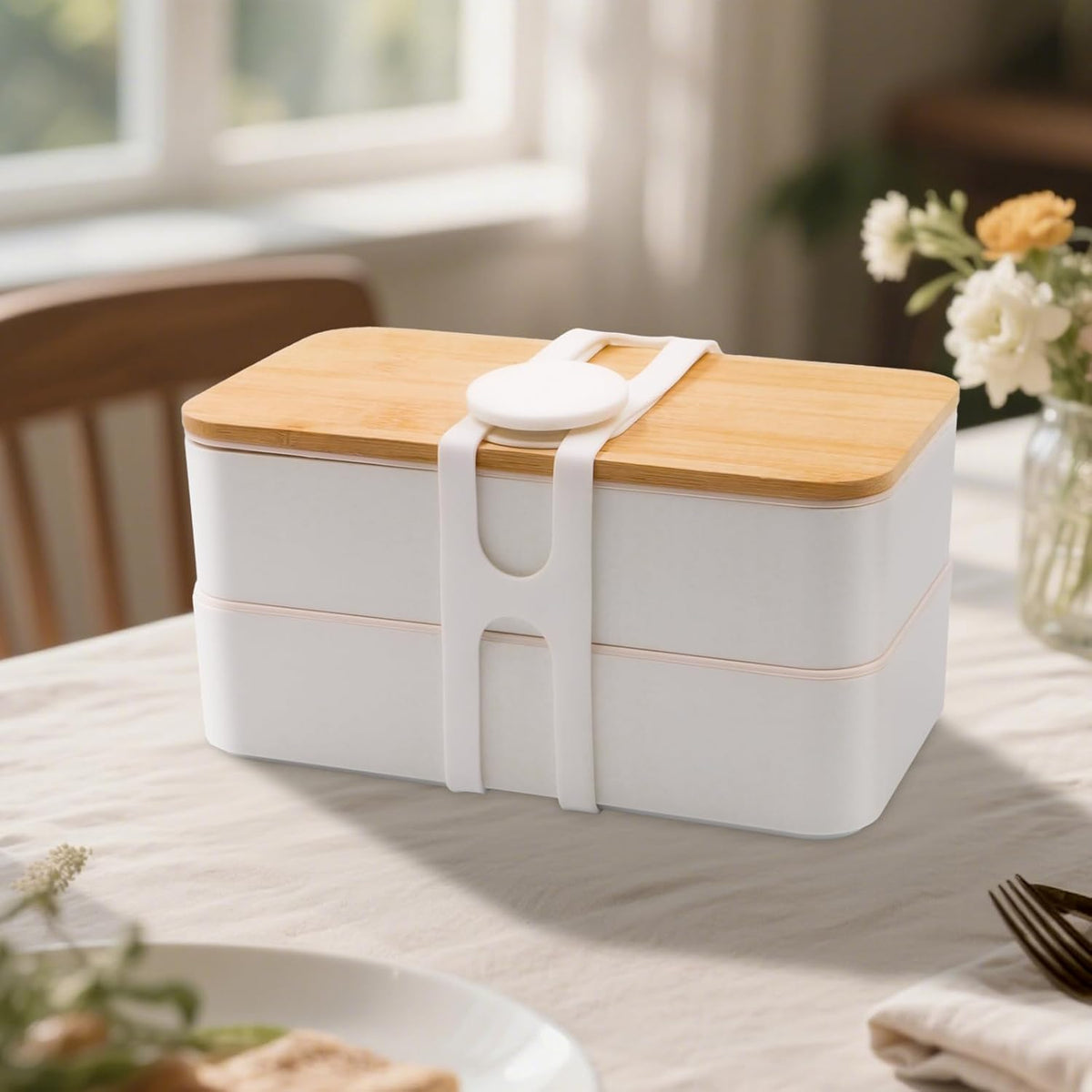 Silicone Utility Strap for Slow Cooker Lid, Pot, Bento Box, 21.65 In Reusable Elastic Self-Lock Silicone Tie for Bundling or Organizing Curtain, Cords, Yoga Mat, Camping Mat, 4pcs (White)