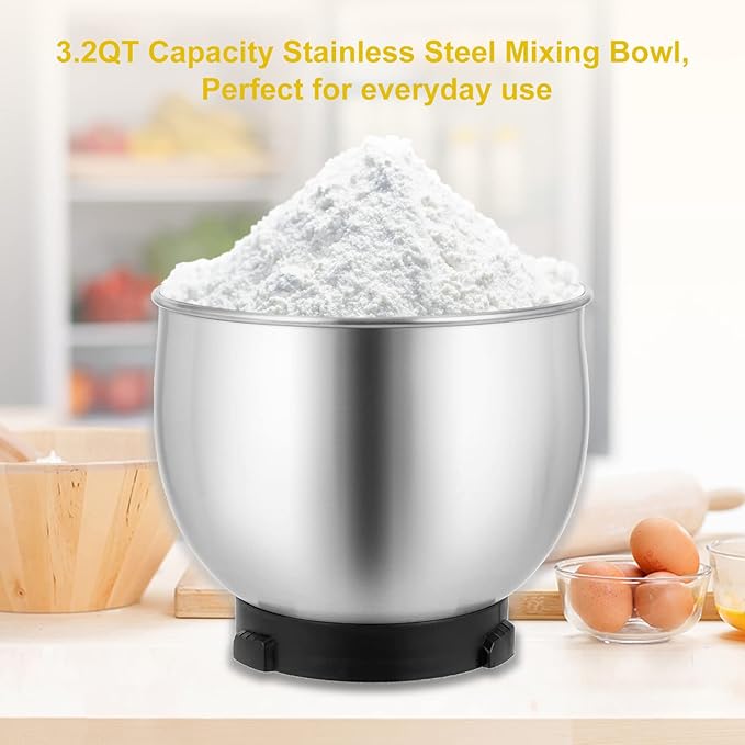 Stand Mixer, Kitchen in the box 3.2Qt Small Electric Food Mixer,6 Speeds Portable Lightweight Kitchen Mixer for Daily Use with Egg Whisk,Dough Hook,Flat Beater (Red)