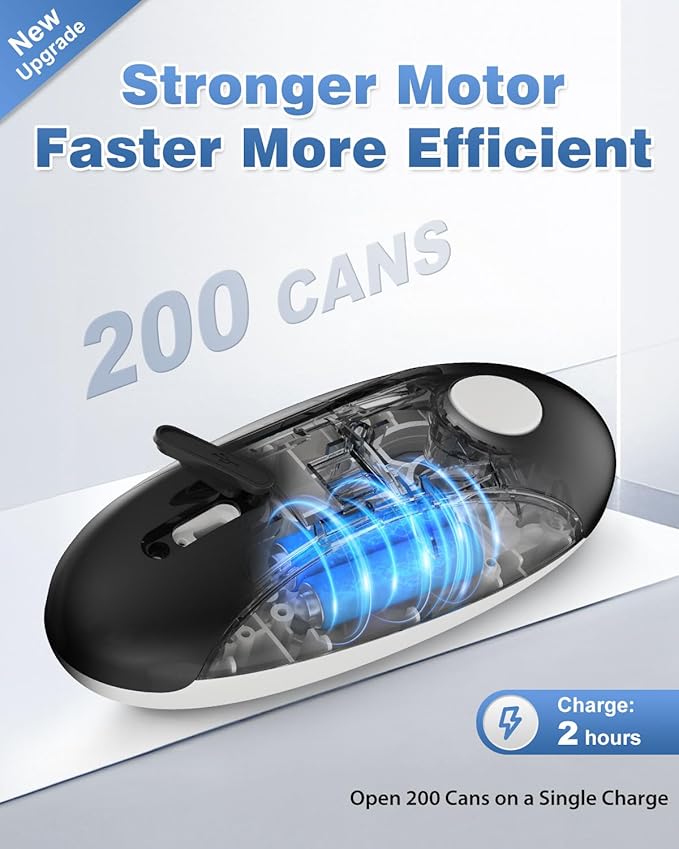 Auto Stop Electric Can Opener - Rechargeable Can Openers Smooth Edge for Seniors,One Touch Cut Opener Handsfree for Kitchen Portable for Any Size Cans