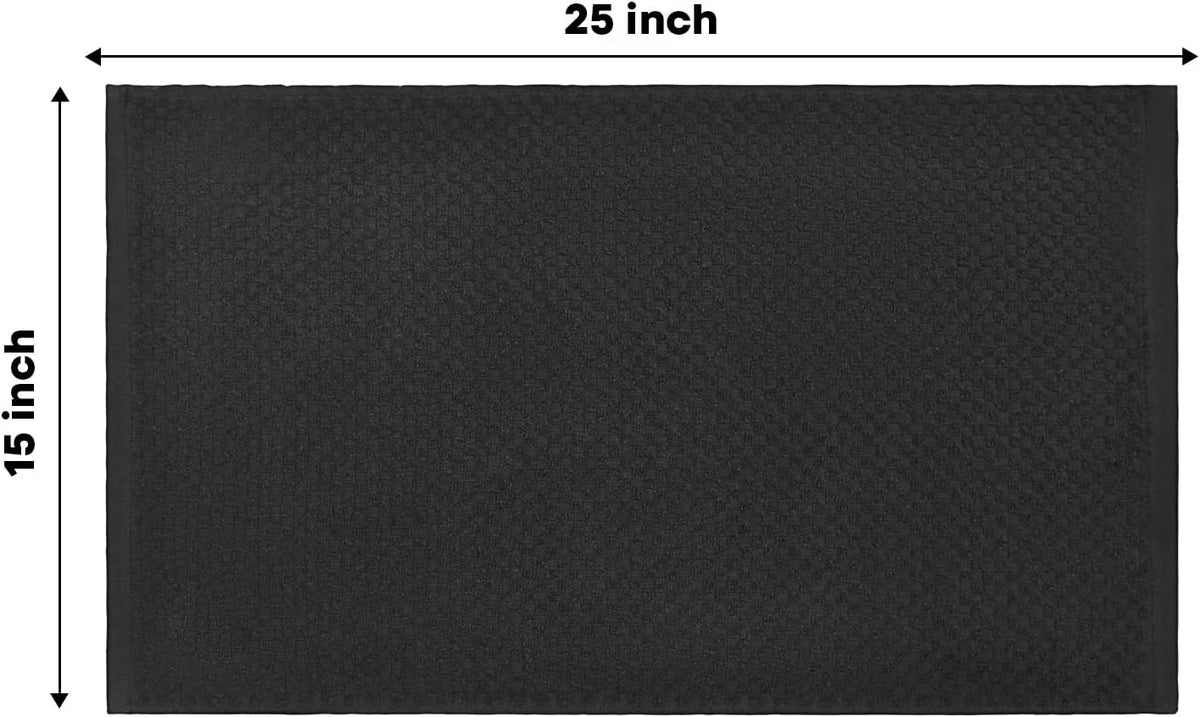 Artoid Mode Ring Spun Cotton Black Kitchen Dish Towels, 15x25 Inch Ultra Soft Absorbent Quick Drying Household Cleaning Tea Towels Bar Towels Set of 4