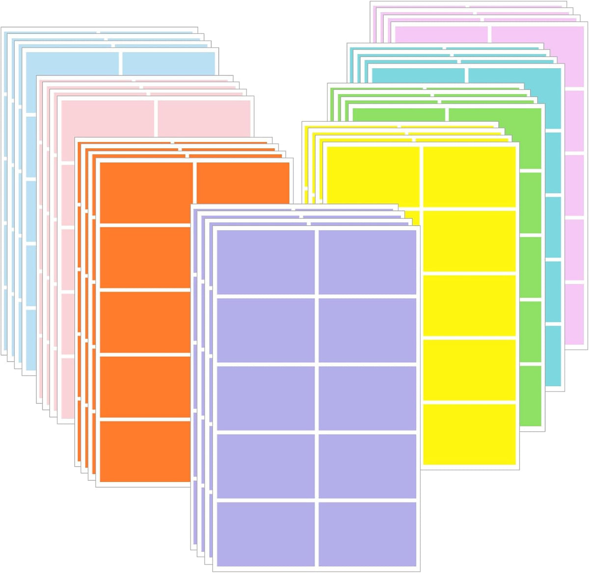 STARLIBOO Colored Labels Stickers, 3 x 2 Inch Rectangular Moving Labels for Boxes, 8 Colors Large Moving Stickers- 320 Pack