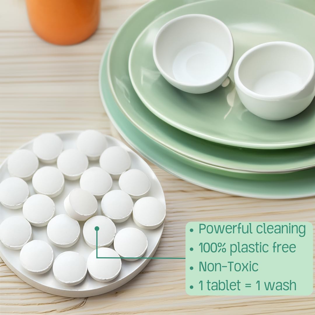 Dishwasher Tablets (80 Count, 2 Packs): Fragrance-Free, PVA-Free, Compostable Packaging, Leaping Bunny Certified, Powerful Cleaning, Eco-Friendly & Cruelty-Free, Women-Owned Business