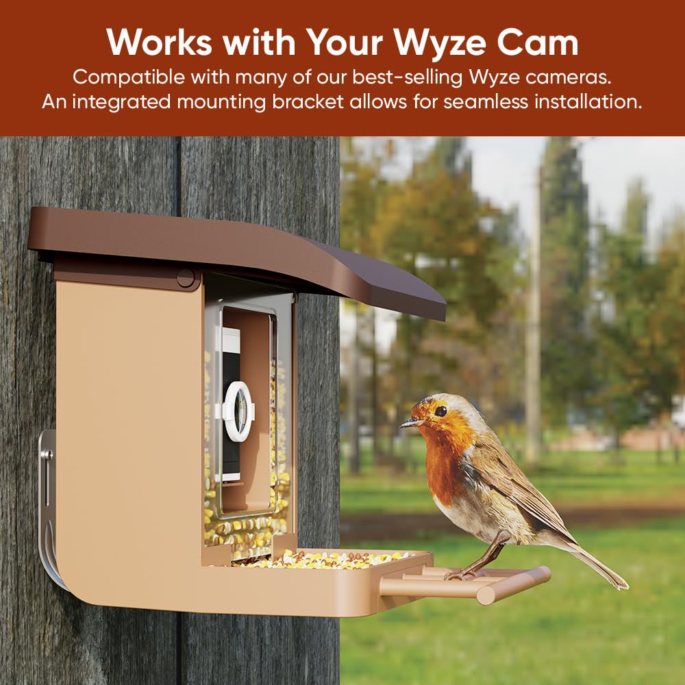 Wyze Bird Feeder Camera Case with Macro Lens (Brown)