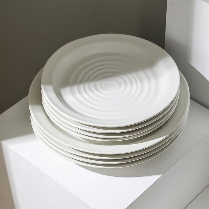 Stone Lain Orbit 4-Piece Salad Plate Set Stoneware, White