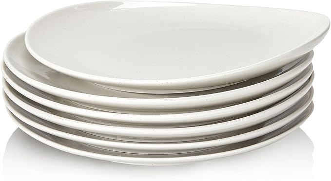 Sweese Porcelain Dinner Plates 11 Inch Set of 6 - Scratch Resistant, Microwave Oven Safe Plates in Grey