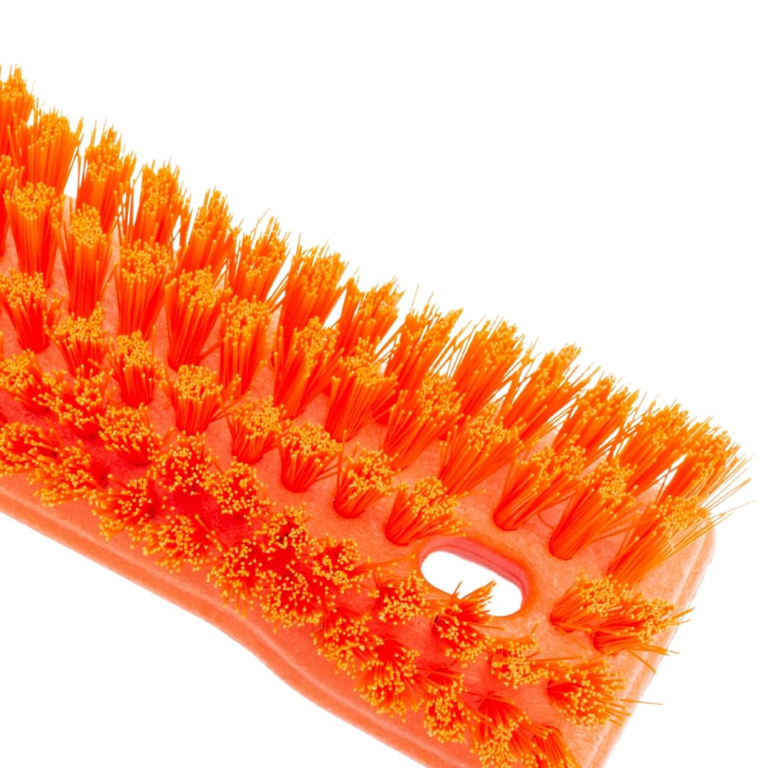 SPARTA Comfort Grip Scrub Brush Hand Brush for Bathroom, Kitchens, Countertop, Plastic, 8 Inches, Orange