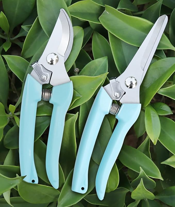 Leize Pruning Shears, Gardening Hand Pruner, Floral Shears, Strong Pruner for Flowers, Branches and Leaves (LightBlueA)