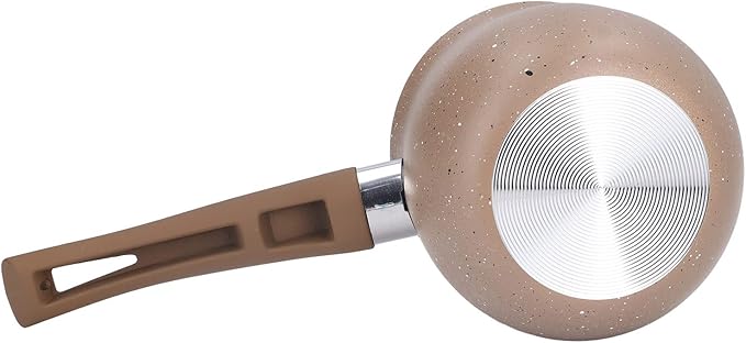 Single Handle Coffee, Pot Mini Milk Pan Aluminum turkish coffee pot Warmer Boiling Alloy Non Stick Anti Scalding for CookingBrown (Brown)