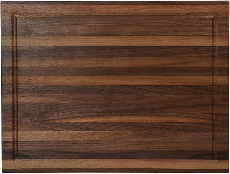 CONSDAN Walnut Cutting Board for Kitchen, USA Grown Hardwood, 20 x 15, with Invisible Inner Handle, Prefinished with Food-Grade Oil, Suitable for Kitchen Edge Grain, 1-1/2" Thick