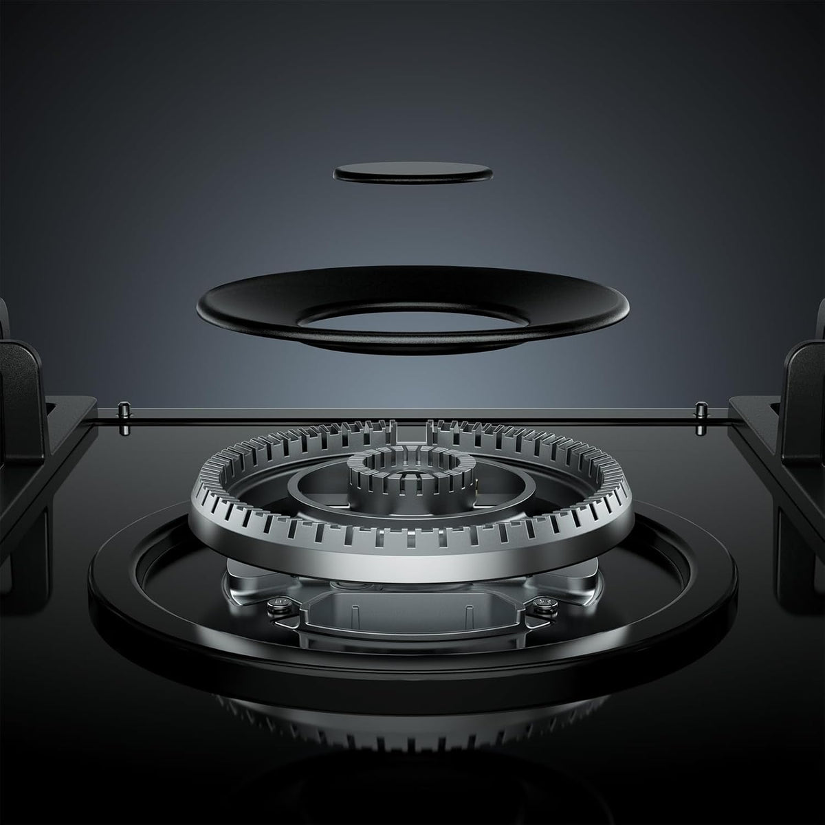 Empava 36" Gas Stove Cooktop NG/LPG Convertible with 5 Italy Sabaf Sealed Burners in Black Tempered Glass, 36 Inch