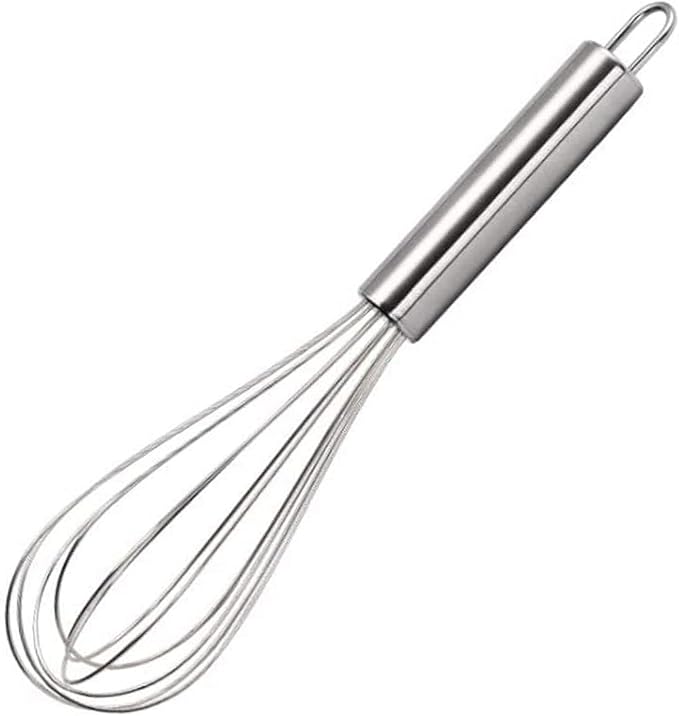 NZM 8 inch Stainless Steel Whisk, Professional Whisk for Kitchen, Balloon Wire Whisks for Cooking