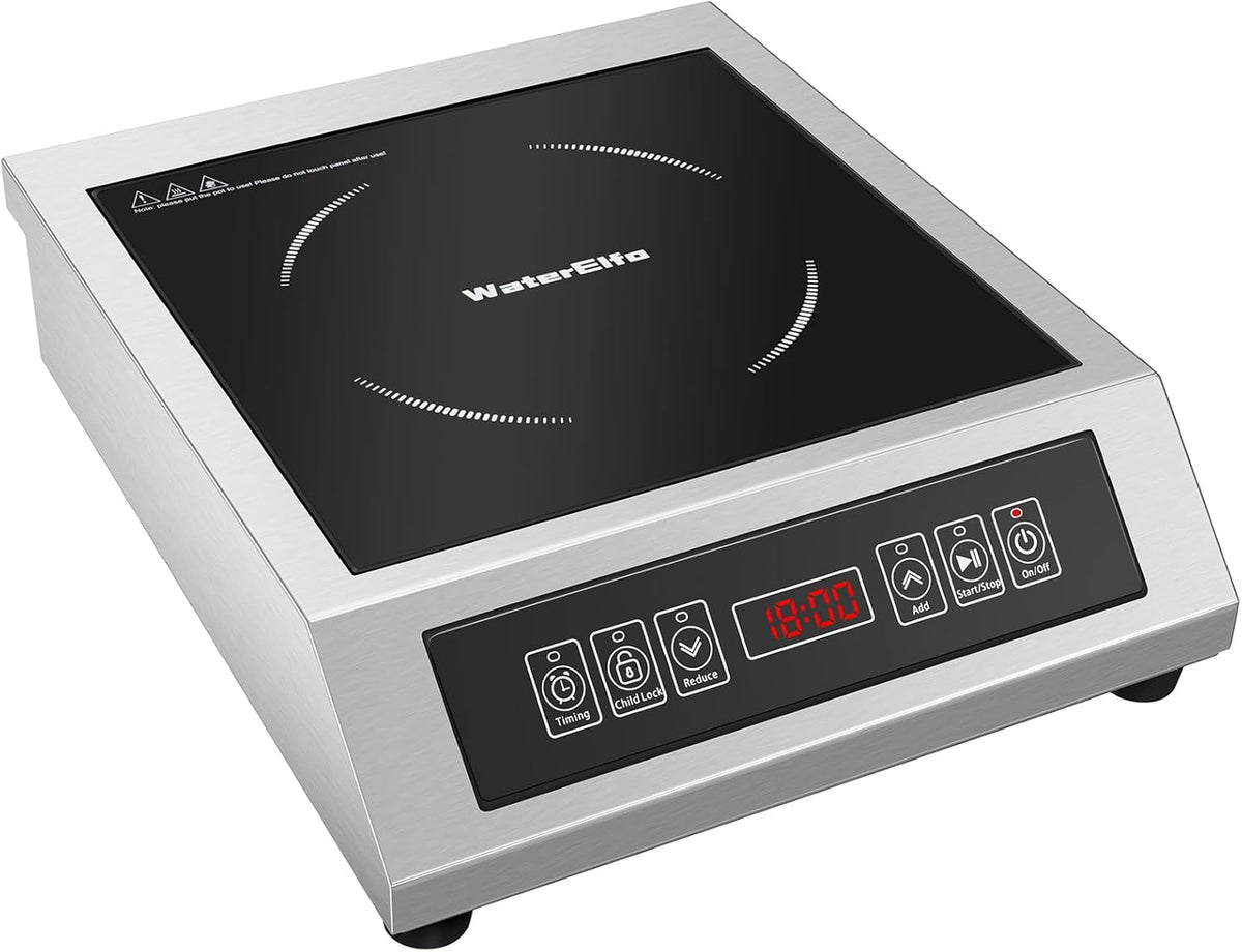 Professional Portable Induction Cooktop,1800 Watts 120V Commercial Range Countertop Burner, 1800 Watts Induction Burner with Sensor Touch and LCD Screen Low noise, timed