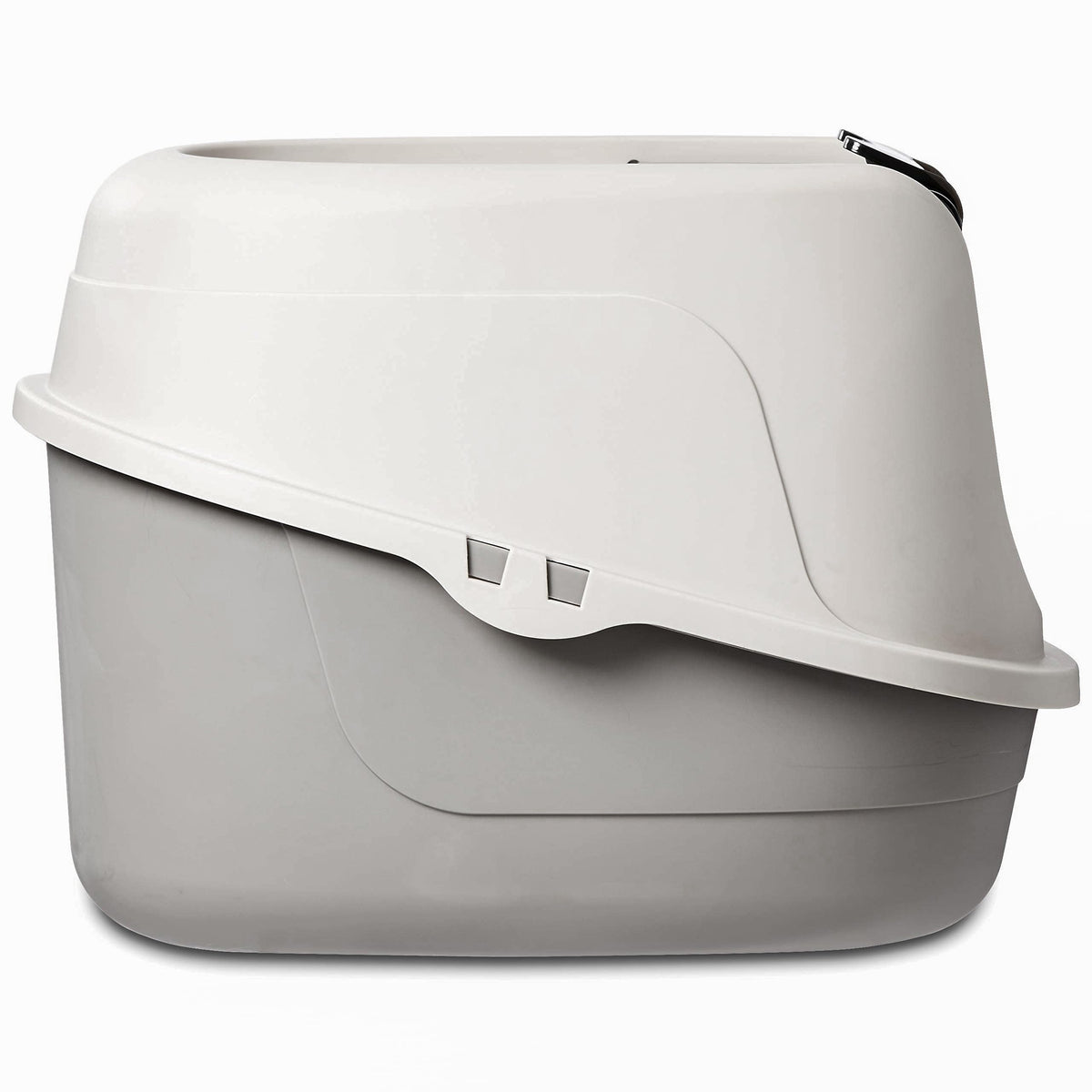 Amazon Basics No-Mess Hooded Enclosed Cat Litter Box with Odor Control and Swinging Door, Standard, 21" x 16" x 15", Multicolor