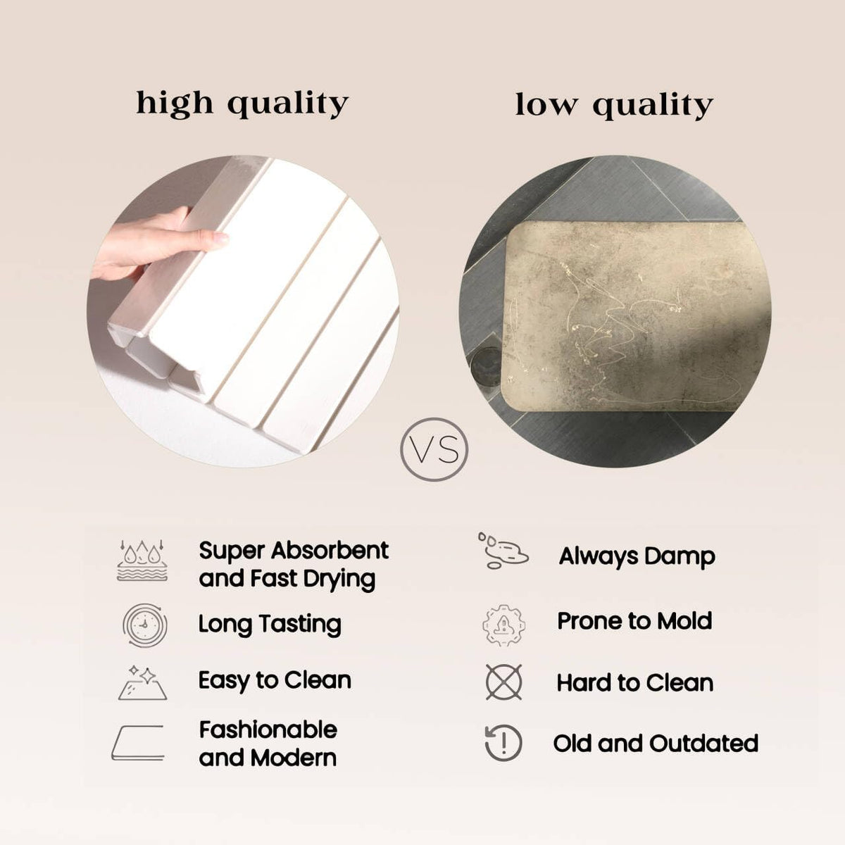 Stone Drying Mat for Kitchen Counter, Large Stone Dish Drying Mats Foldable, Ultra Absorbent Diatomaceous Earth Mats for Kitchen Dishes Bottles Cups Bathroom, 24x16 Inch (White drying mat, Large)