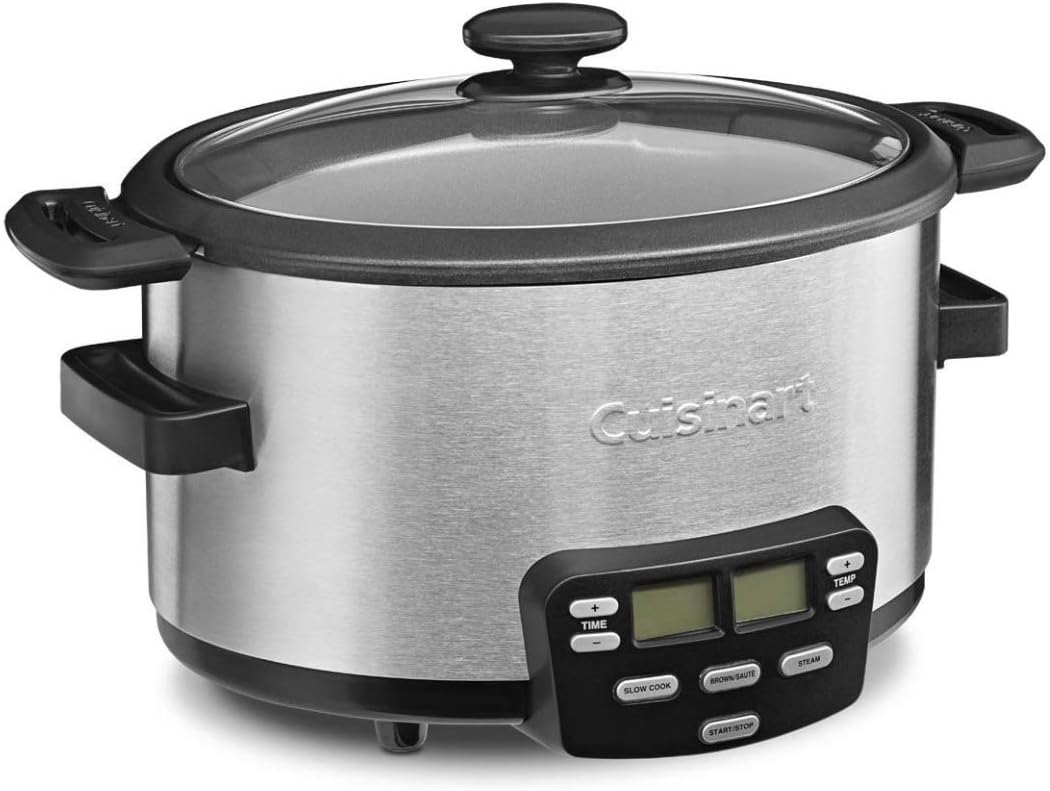 Cuisinart MSC-400 3-In-1 Cook Central 4-Quart Multi-Cooker: Slow Cooker, Brown/Saute, Steamer, Silver