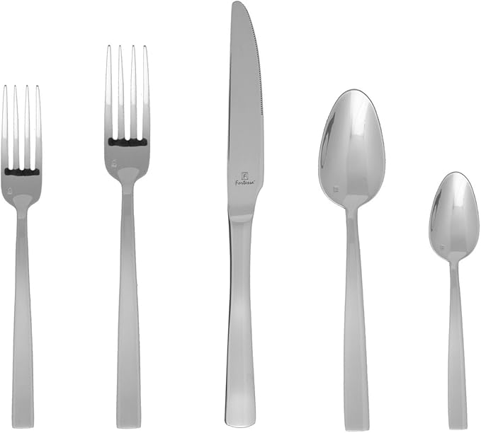 Fortessa Catana 18/10 Stainless Steel Flatware, 5 Piece Place Setting, Service for 1