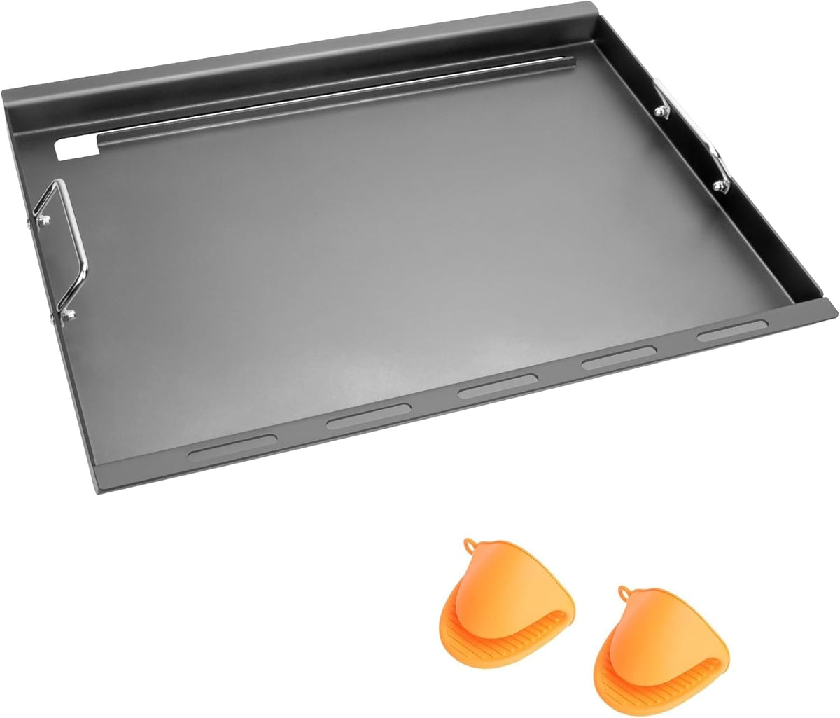 Full Size Griddle Inserts Replacement Parts for Nexgrill 4 Burner 720-0830H 720-0830 720-0830X Gas Grill, Flat Top Griddle with Handle for Nexgrill 5 Burner 720-0888N 720-0882S 720-0888 720-0882A