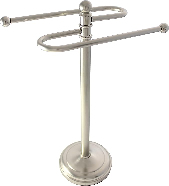 Formosa Design Hardware Freestanding Towel Holder for Bathroom Vanity Countertop (Brushed Nickel)
