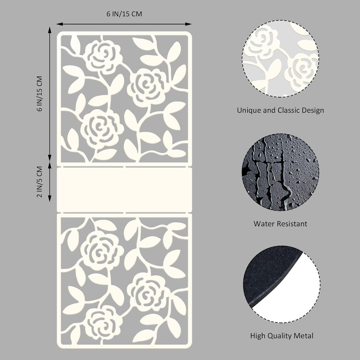 Resama Coffee Filter Paper Holder - Stylish Organizer with Rose Vine Pattern for Kitchen, Cafe, and Office - Decorative Storage Container in White - Perfect for Home, Dining Room, and Outdoor Use
