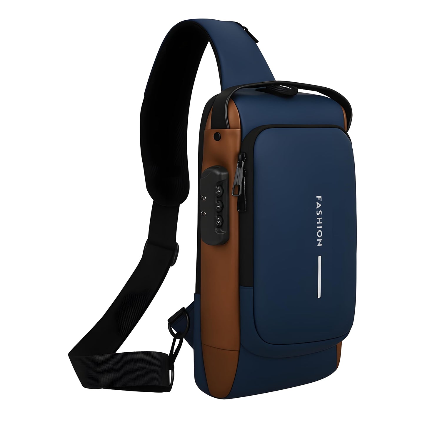 TS WITH TECHSUN Unisex Anti-Theft Sling Bag with USB Port, Water-Resistant Crossbody Chest Backpack for Travel & Work
