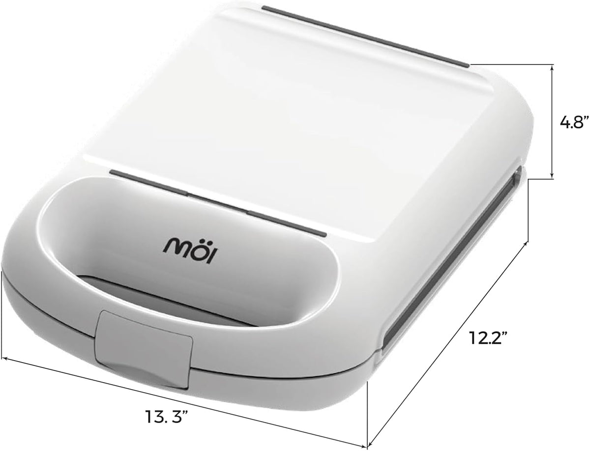 MOI 3 in 1 Sandwich Maker Press with Non-Stick Plates - Breakfast Panini Grill, Square Waffle Maker, Toaster Sandwich Press Combo with 180° Rotation & Indicator Lights - 1200W Breakfast Griller