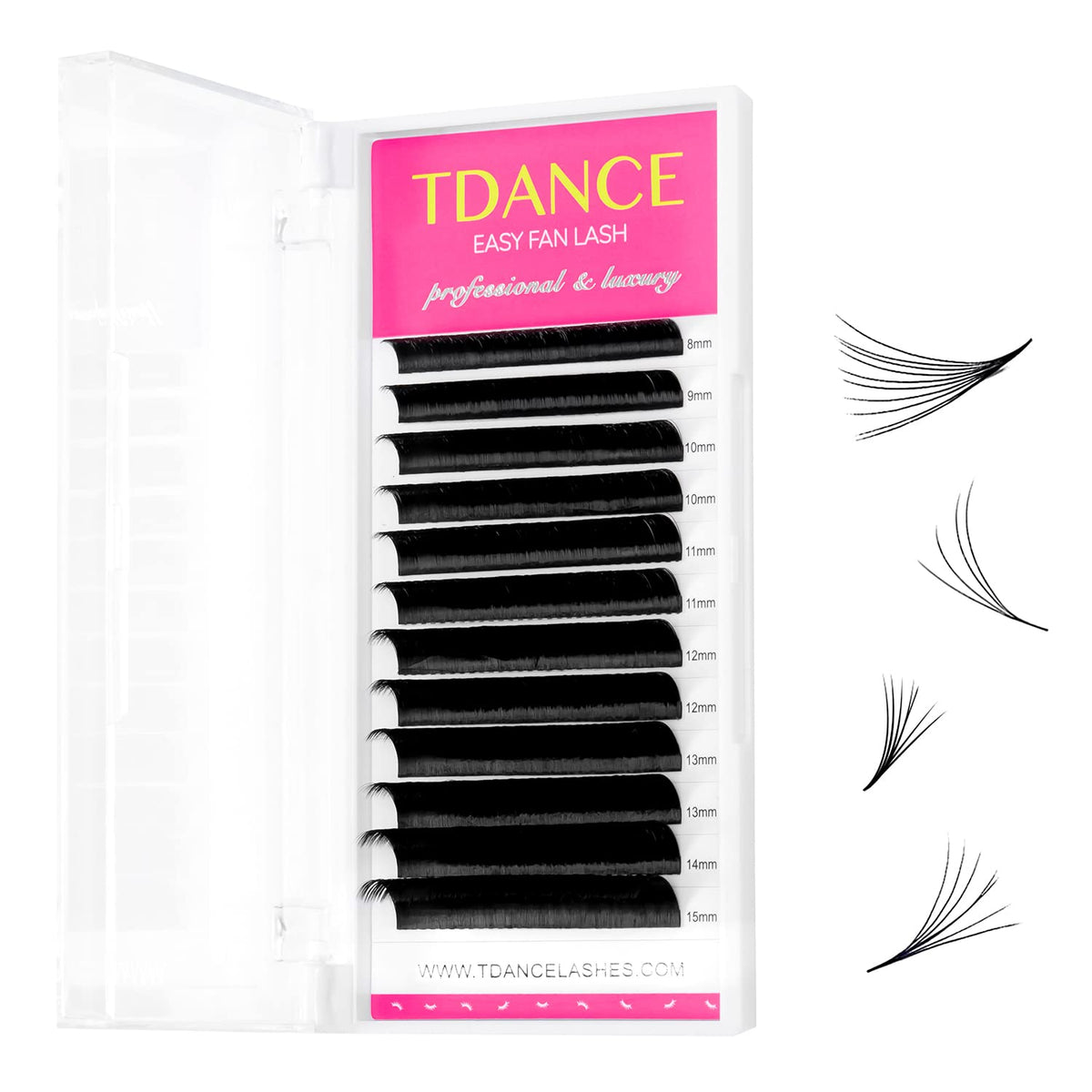 Tdance Eyelash Extension Supplies Rapid Blooming Volume Eyelash Extensions Thickness 0.1 Dd Curl Mix 8-15Mm Easy Fan Volume Lash