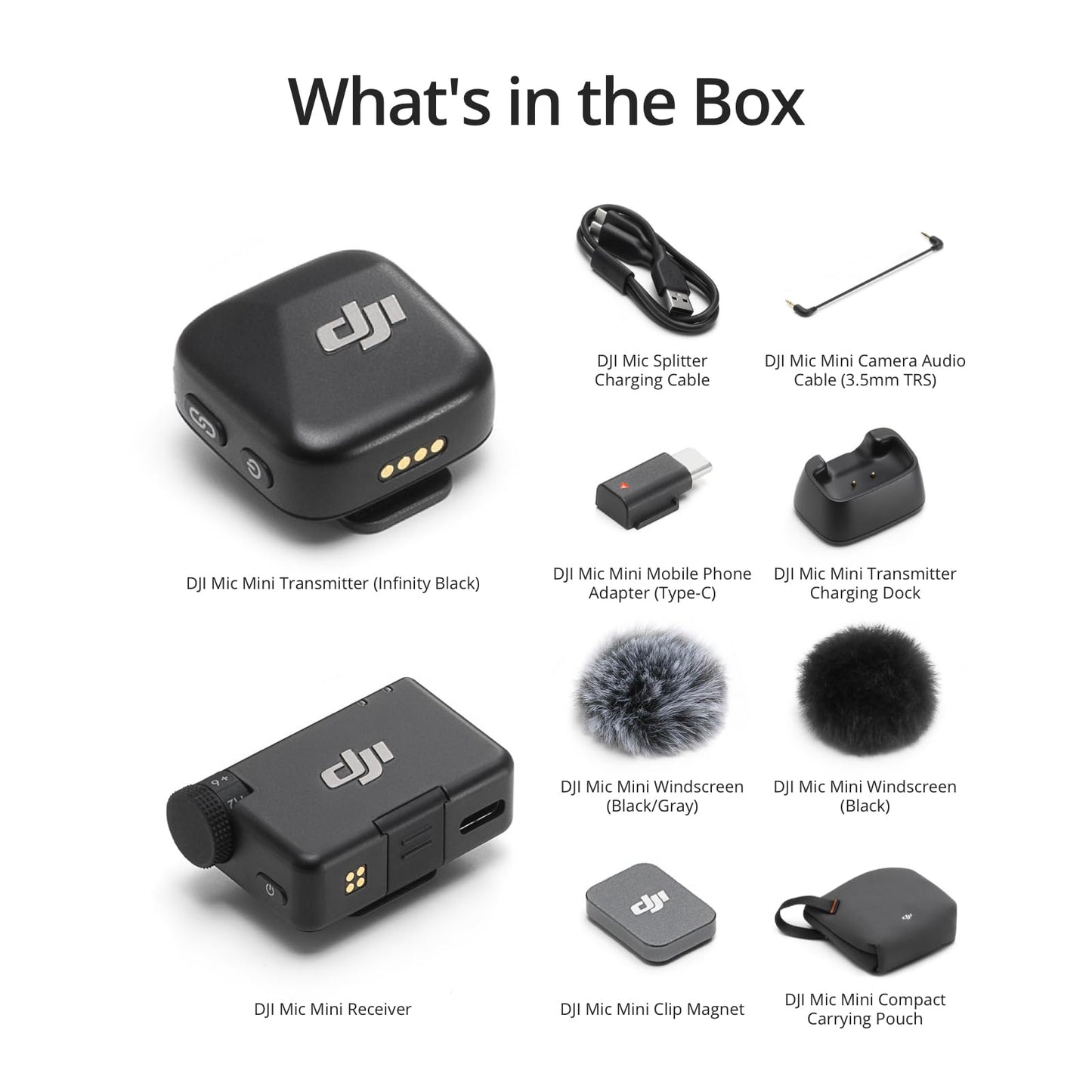 DJI Mic Mini (1 TX + 1 RX), Ultralight, Detail-Rich Audio