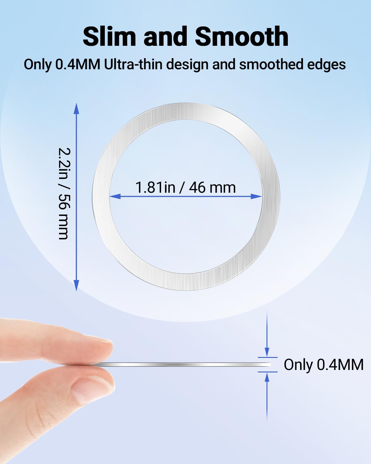 KALAPOP Magnetic Wireless Charging Magsafe Ring-6 PCS,Ultra-Thin(0.4mm) Magsafe Sticker,Compatible with iPhone 17/Air/16/15/14/13 Series,Samsung Galaxy,Google Pixel,Magsafe Accessories-3Black&3Silver