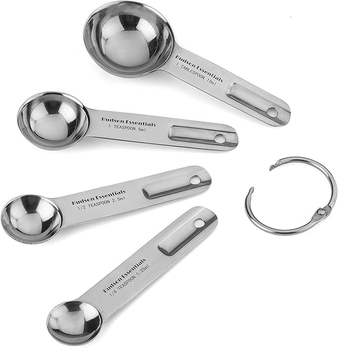 Hudson Essentials Stainless Steel Measuring Cups and Spoons Set - Stackable Set with Spout (11 Piece Set)