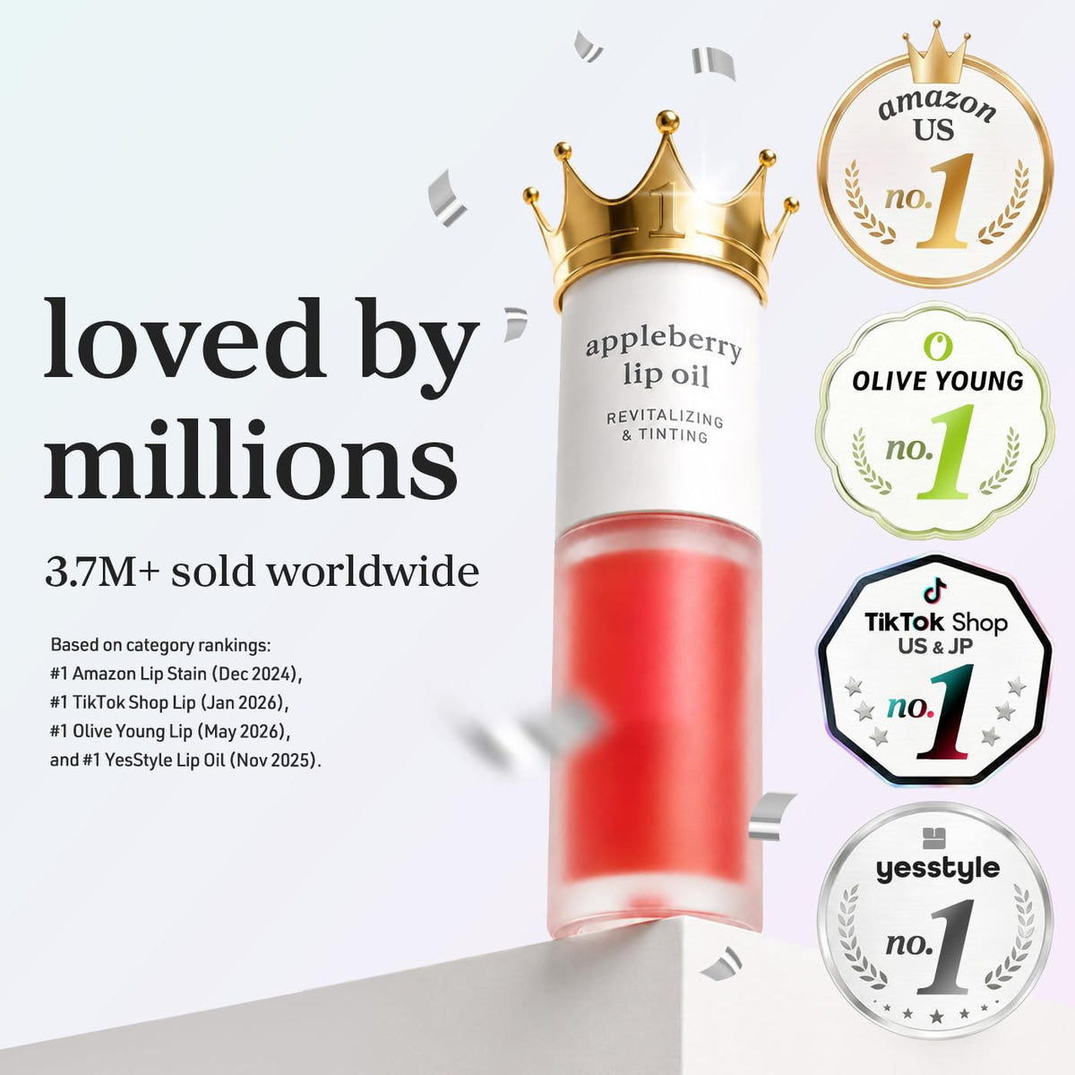 NOONI Korean Lip Oil - Appleberry - Plumping & Hydrating Tinted Lip Gloss