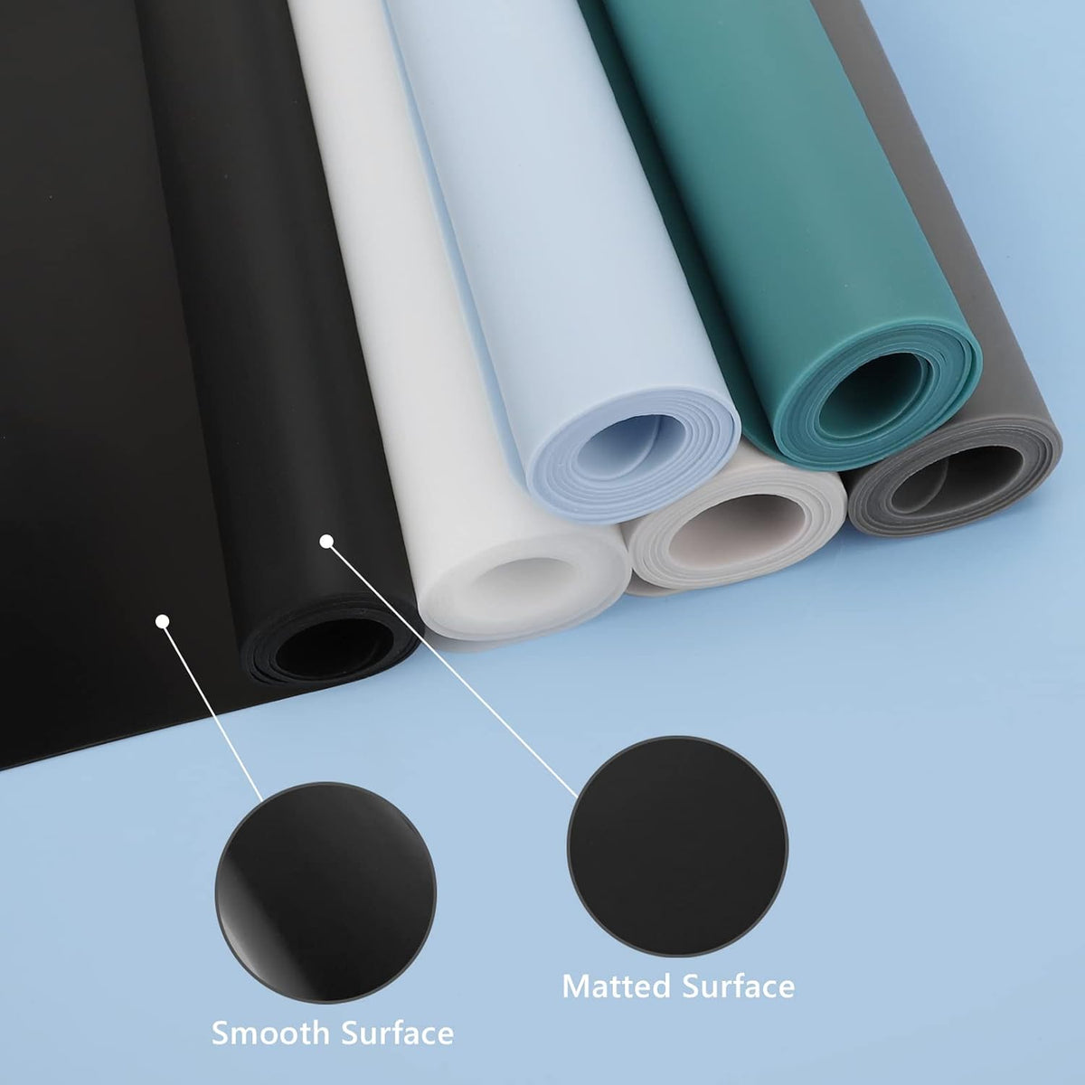 Gartful 2 Pieces Silicone Mats for Countertop - 0.06" Thicker, 32" by 24" Extra Large Multipurpose Mat, Counter Table Protector, Work Desk Pad, Heat-Resistant Placemat, Pastry Mat, Nonstick, Black