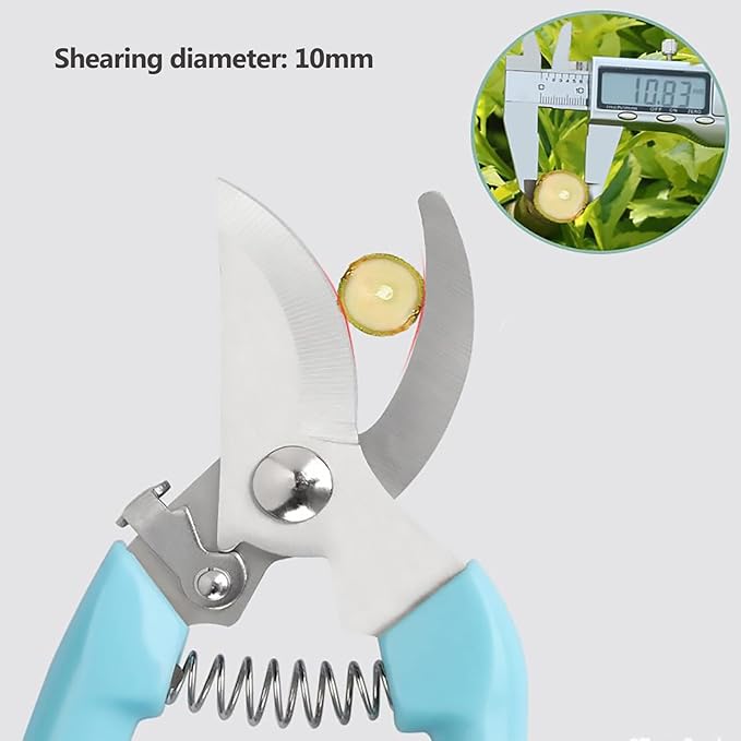 Premium Garden Shears, Pruning Scissors Gardening Tools, Pruners For Flower, Bushes, Rose And Fruit Tree, Use For Florist, Yard And Orchard the Plant Clippers, Sharp White Steel Anvil Snips