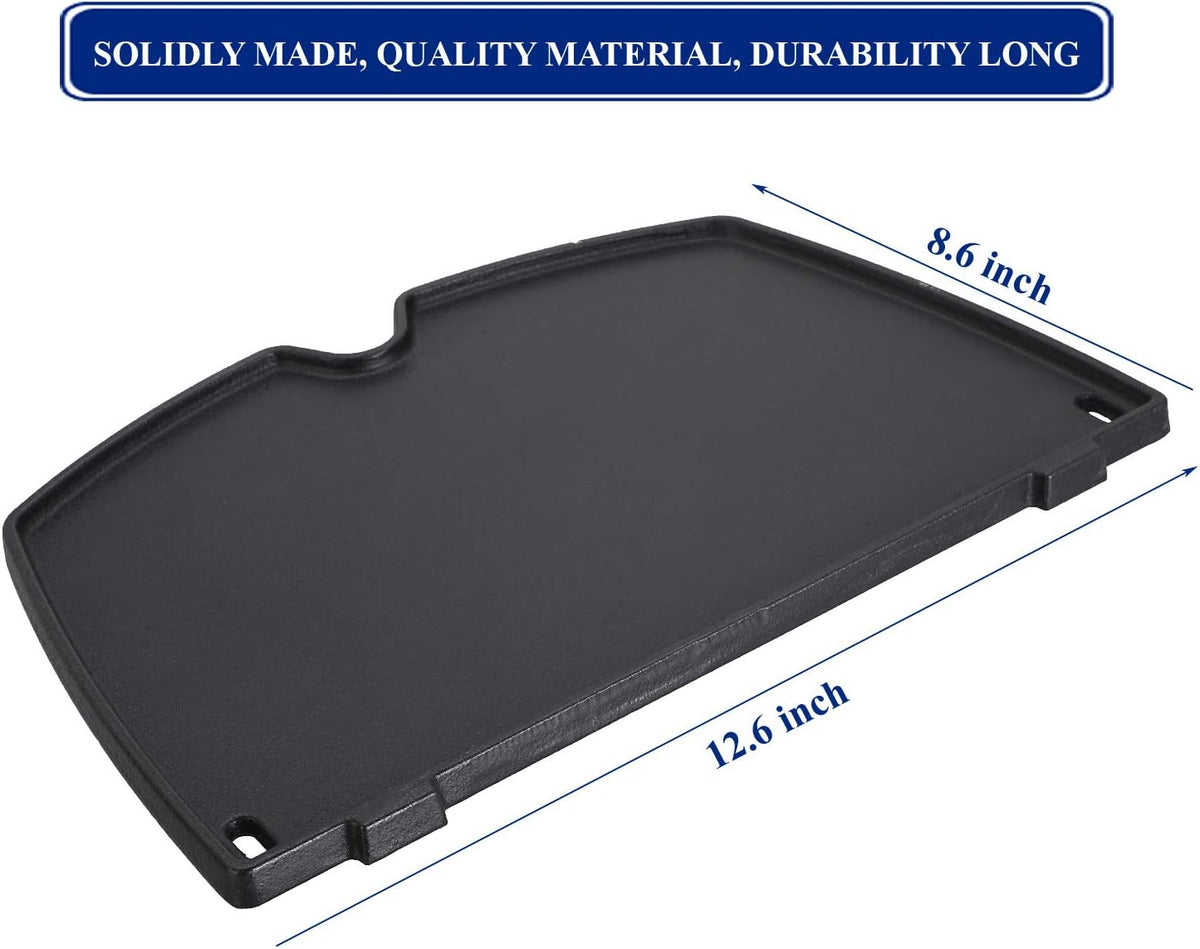 Utheer 6558 Cast Iron Griddle for weber Q1200 Q1000 Series Gas Grills, 12.6 x 8.6 inch Cooking Griddle Plate Replacement Parts for Q100 Q120 Q140 Q1400 Series Gas Grills Accessories