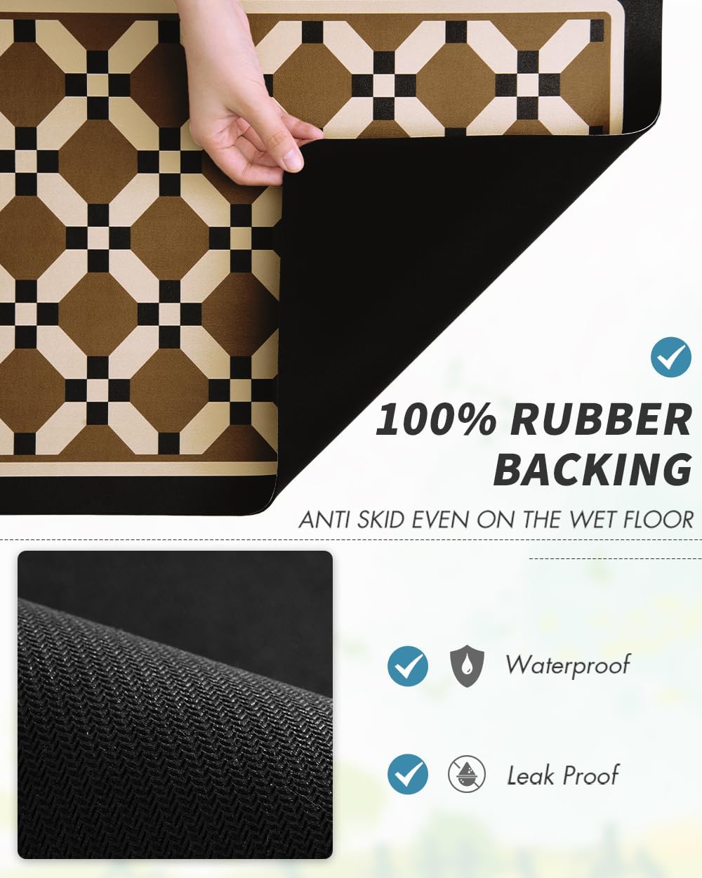 AMOAMI Coffee Mat Hide Stain Rubber Backed Absorbent Dish Drying Mat for Kitchen Counter - Fits Under Coffee Maker or Machine - 16X24