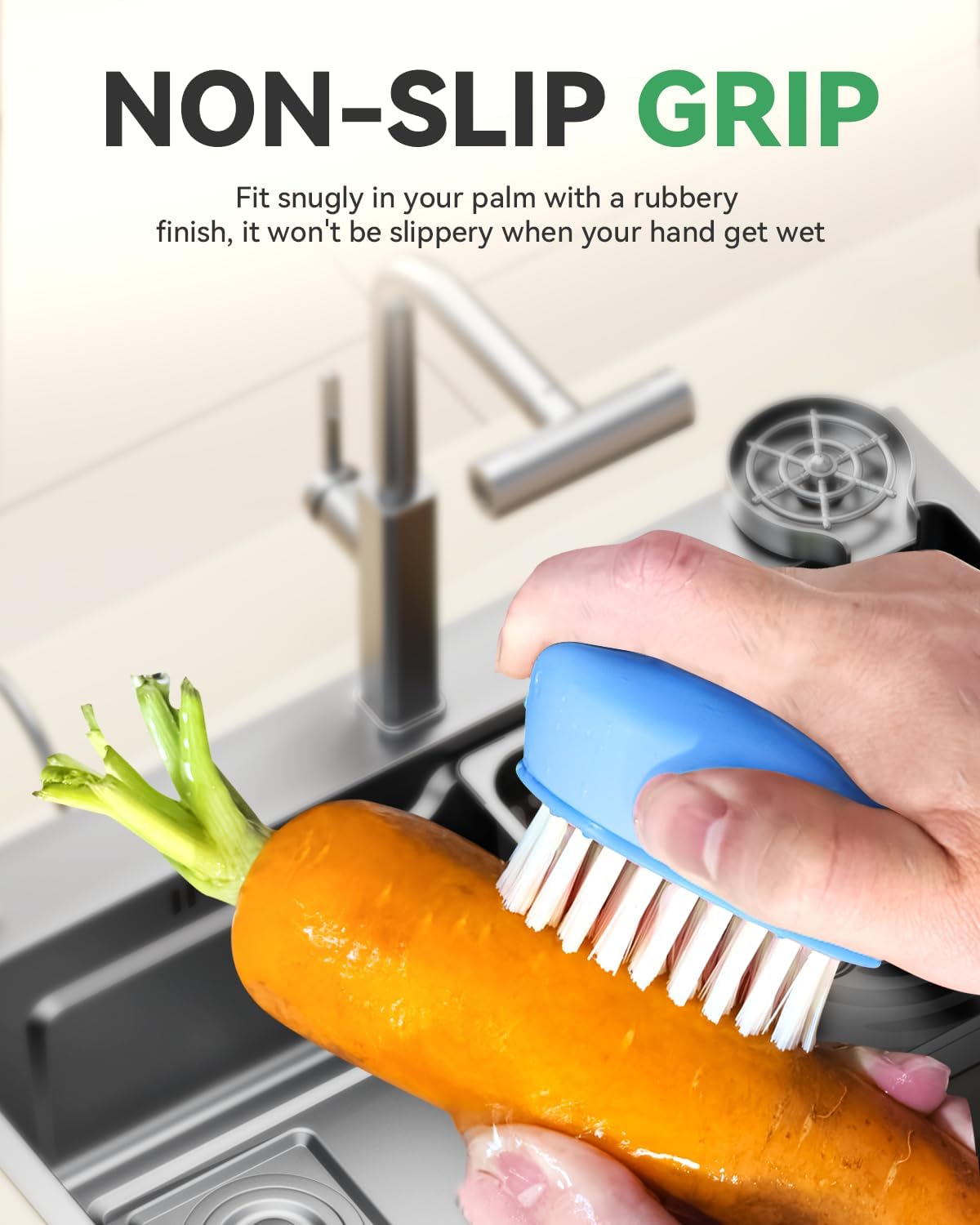 SXhyf Vegetable Brush Scrubber for Food [Black Stiff Bristles Brush + White Soft Bristles Brush] Potato Scrubber, Dishwasher Safe Veggie & Fruit Cleaning Brush for Mushrooms, Carrots, Lemons, Eggs
