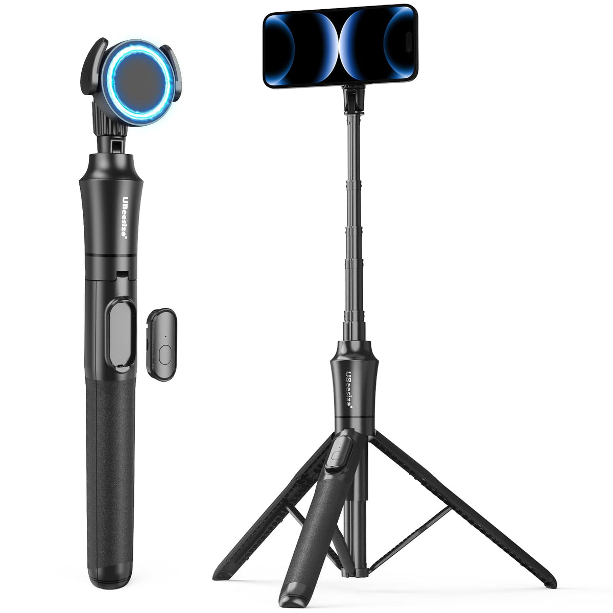 UBeesize 72'' Magnetic Tripod for iPhone with Remote, Extendable Cell Phone Tripod Stand, Compatible with MagSafe, Selfie Stick Tripod for iPhone 15 14 13 12 11 Series and Android Phones