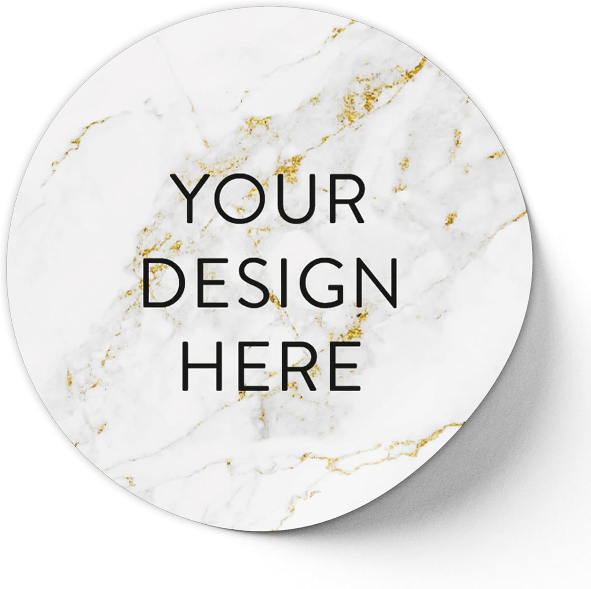 100 Custom Vinyl Stickers - Upload Your own Image, Text, Design, Logo - Personalized Logo Labels for Handmade, Packaging, Bottle, Jars, Candle, Brand Stickers (Gold Marble, 1x1)