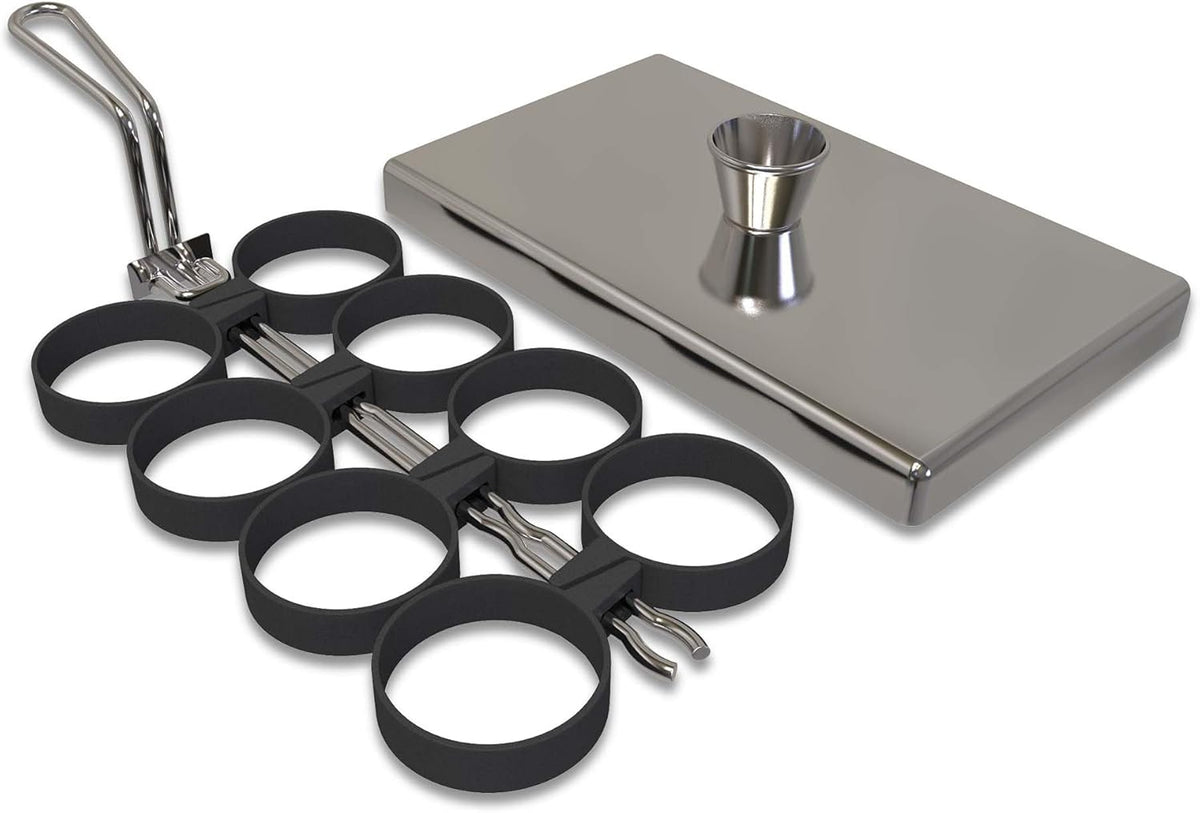 Rattleware Stainless Steel Egg Rings - Commercial-Grade, Even Cooking, Heat-Resistant Handle, Ideal for Frying Eggs - Durable & Trusted by Professional Chefs Worldwide (8 Ring Set)