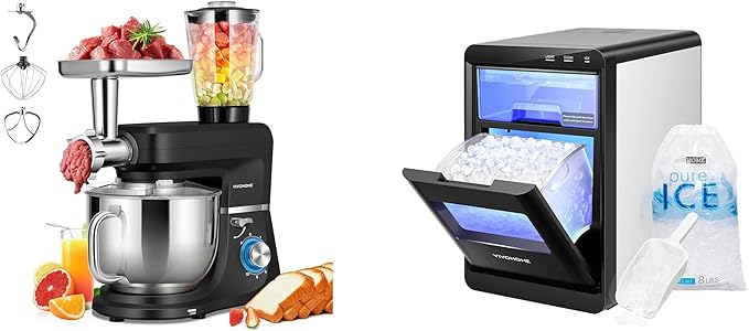 VIVOHOME 3 in 1 Multifunctional Stand Mixer with Nugget Ice Maker Countertop