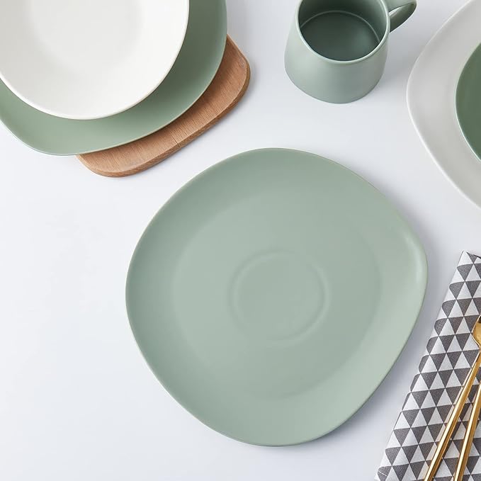 Stone lain Delilah Salad Plate 6-Piece Dish Set, Porcelain, Honeydew, 6 Salad Plates
